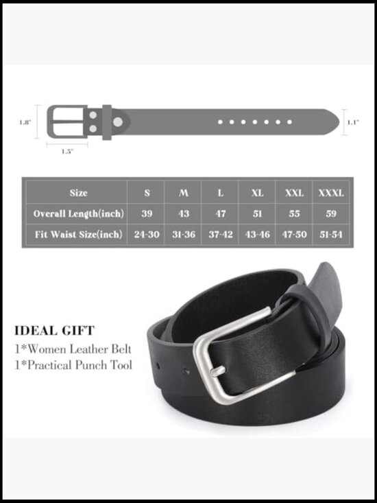 Faux Leather Casual Belt with Silver Buckle for Jeans and Dresses main image 6